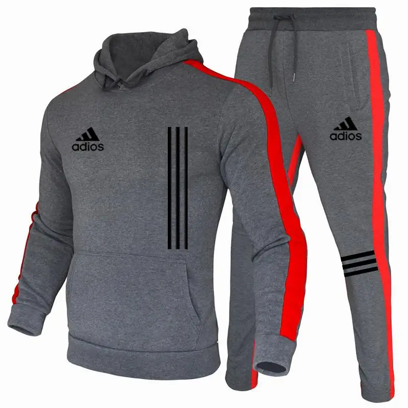 

2021 New Men's Hooded Sportswear Sportswear 2 Jogging Pants Sweatshirt Sweatshirt Set