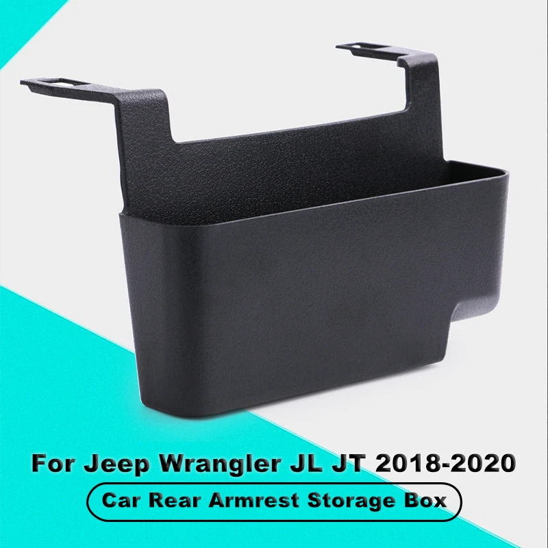 

Car Rear Armrest Storage Box Organizer Containers Black High Quality ABS Stowing Tidying For Jeep Wrangler JL JT 2018-2020