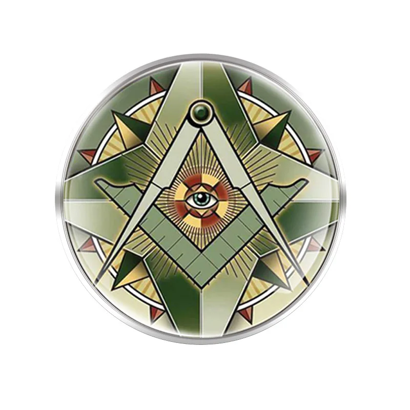 

2020 New Masonic Eye Brooch Badge Glass Cabochon Dome For Bag Clothes Decoration Pins