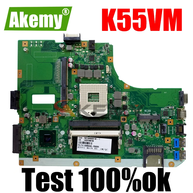 Материнская плата Akemy K55VM для ноутбука ASUS K55VJ A55V оригинальная материнская |