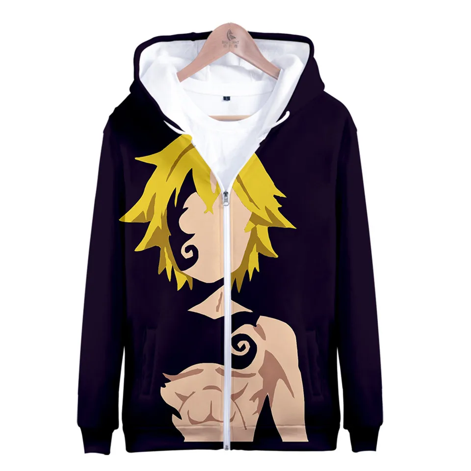 

Seven Deadly Sins Hoodie Nanatsu No Taizai Meliodas Hoodies Casual Zipper Sweatshirt Male Long Sleeve Autumn Winter Jacket 3D