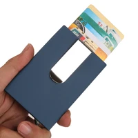 2019 new high grade credit card holder fashion automatic pop up thin bank card box pumetal mini business card case