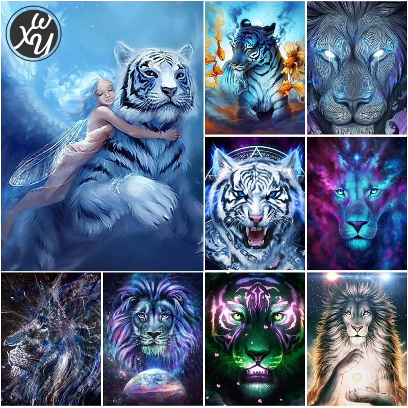 

Новое поступление, квадратная Алмазная вышивка WEIWEI Tiger, картина Стразы для творчества, украшение для всей семьи