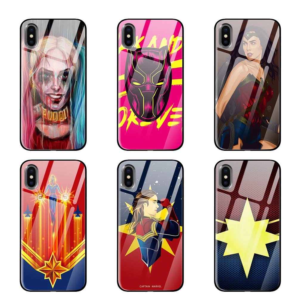 Captain Marvel wonder woman Tempered Glass For Samsung Galaxy S10 S8 S9 Plus Note 8 9 cases | Мобильные телефоны и