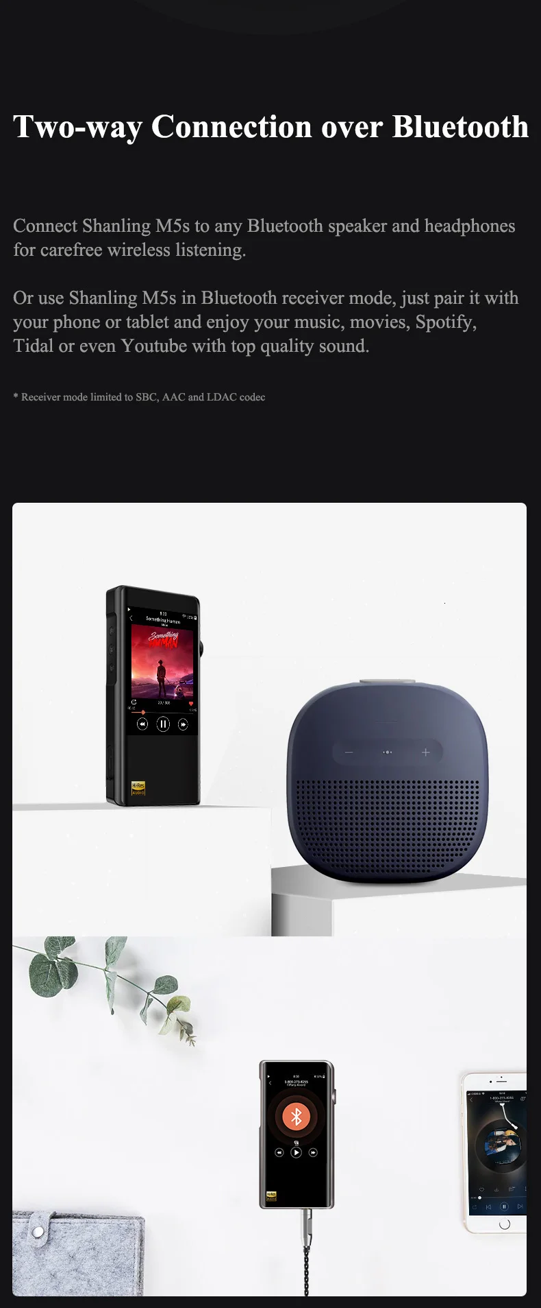AK Audio новейший Shanling M5s Hi-Res портативный музыкальный плеер Bluetooth Apt-X плеер мини DAP DSD без потерь маленький плеер HIFI MP3