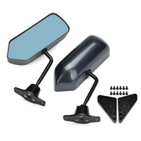 for 96 00 civic 23dr f1 style manual adjustable carbon fiber look painted side view mirror