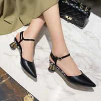 2020 pointed toe heels casual shoes black beige slip ons women pump dress working shoes 11802abx3997
