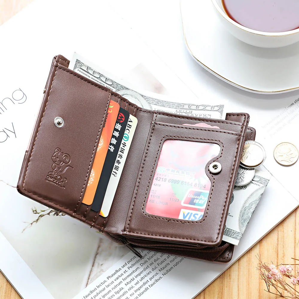 Кошелек женский из нубука с карманом для монет и кредитных карт | Багаж сумки