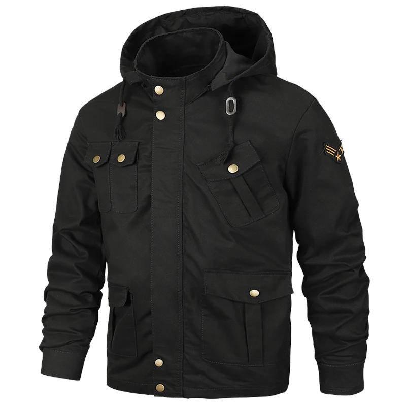 Мужская куртка-пилот в стиле милитари хлопковая верхняя одежда тактическая