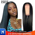Парик из малайзийских прямых волос для женщин, парики из человеческих волос, парик с застежкой на сетке 4x4, прямые волосы ISEE 13x 4, парик на сетке спереди