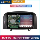 4G LTE Carplay Android 10 для Hyundai SONATA NF 2004-2008 Автомагнитола мультимедийный видеоплеер навигация GPS 2din