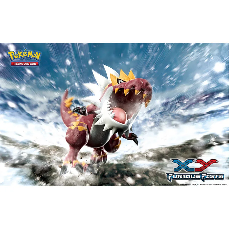 Игровой коврик Takara Tomy Pokemon Card Tyrantrum XY Furious Fists мягкий резиновый для детей игровой
