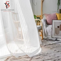 white striped tulle curtains for bedroom sheer curtain for living room modern voile window screening for kitchen drapes blinds