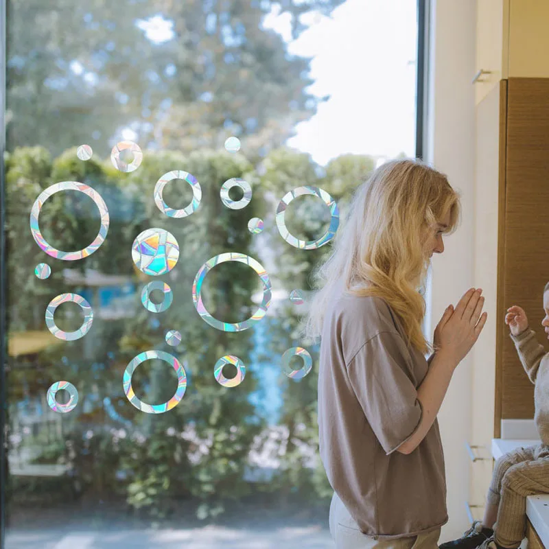 Радужная 3d-пленка для окон рефракционная зеркальная Настенная Наклейка Suncatcher