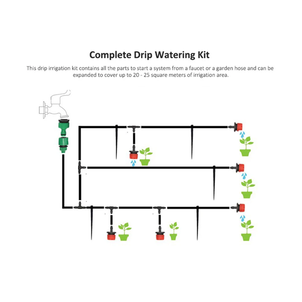 

Automatic Drip Irrigation System Complete Set Self Watering Kits Garden Irrigation Equipment 82ft Hose Garden Flower Watering
