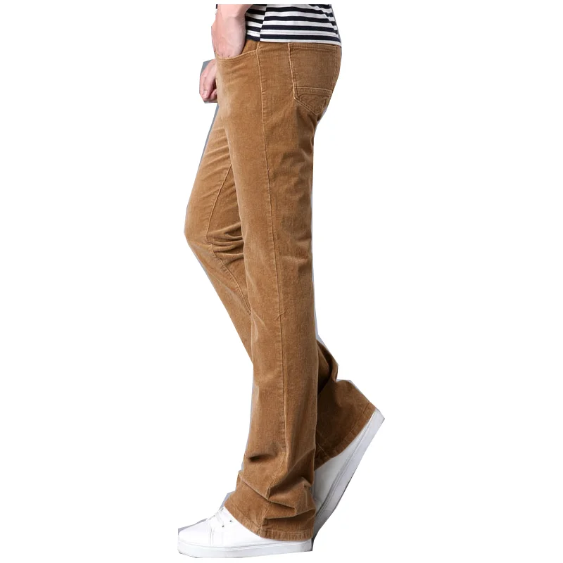 Men's horn corduroy trousers trousers casual business horn white red black
