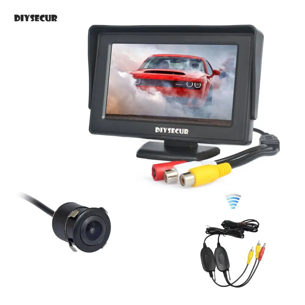 Беспроводной цветной TFT ЖК-монитор 4 3 дюйма DIYSECUR с HD камерой заднего вида для