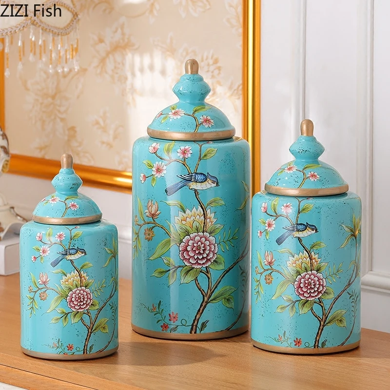 Фарфоровые банки для хранения с рисунком цветов антикварные конфеты