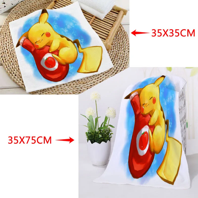 На заказ с принтом в стиле Пикачу квадратное полотенце s микрофибра абсорбирующее быстросохнущее полотенце хлопок Дети Beathroom мочалка платок
