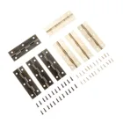 4 шт. плоский прямоугольник петли wвинт античная бронзазолото 60 мм легированнаякнопка шкаф деревянный ящик ювелирных изделий вина чехол Винтаж Декор Аппаратные средства