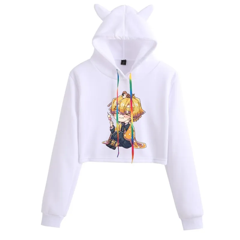 

Harajuku Demon Slayer Graphic Anime Hoodie Winter Kawaii Sweatshirt Hoodies 2020 Vogue Women Kimetsu No Yaiba Clothes Streetwear