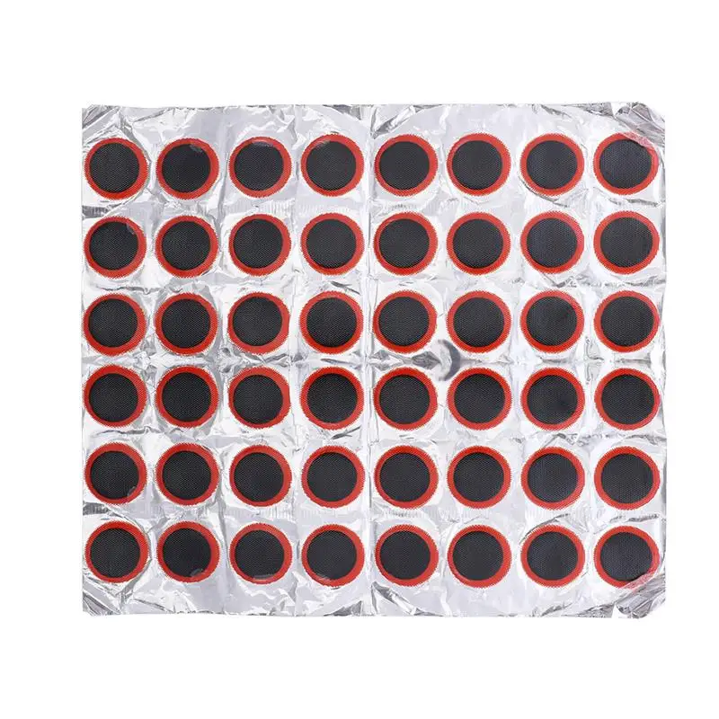 48pcs 25mm Square/Round Bike Tire Patch Bicycle Tyre Tube Puncture Repair Rubber Patches Set Inner Tube Repair Tool