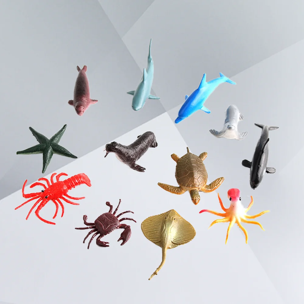 

12pcs Sea Animal Figure Set Realistic Animal Toys Mini Sea Animal Party Favors For Kids Toddlers (Mix Model)
