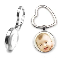 personalizeds pendants custom double sided keychain photo of your baby child mom dad grandparent loved one gift family gift
