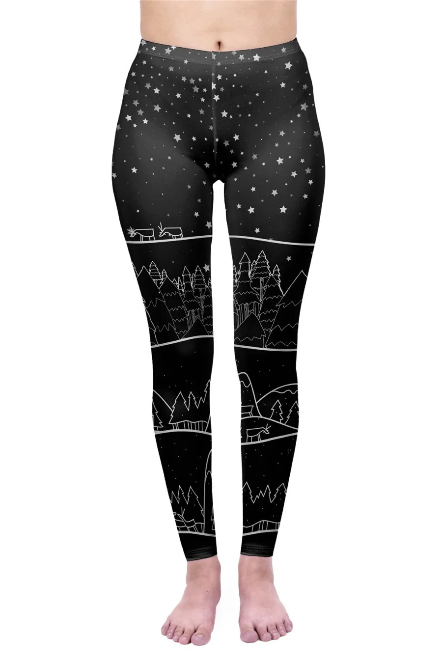 

Fashion Women Legging Hipster Christmas Printing Leggings Workout Slim Fitness Elasticity Leggings Casual Hip Push Up Yoga Pants