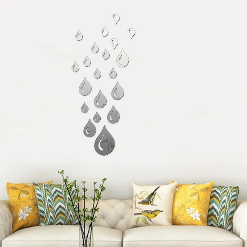 

European Style Raindrop Mirror Stickers Decorative Wall Art DIY Decoration Mirror Wall Stickers for Kids Room Decor