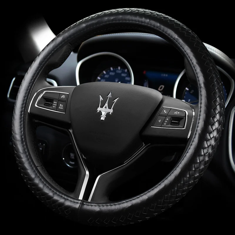 

Кожаный чехол рулевого колеса автомобиля для Maserati Ghibli quattroporte Levante автомобильные аксессуары крышка рулевого колеса Универсальный