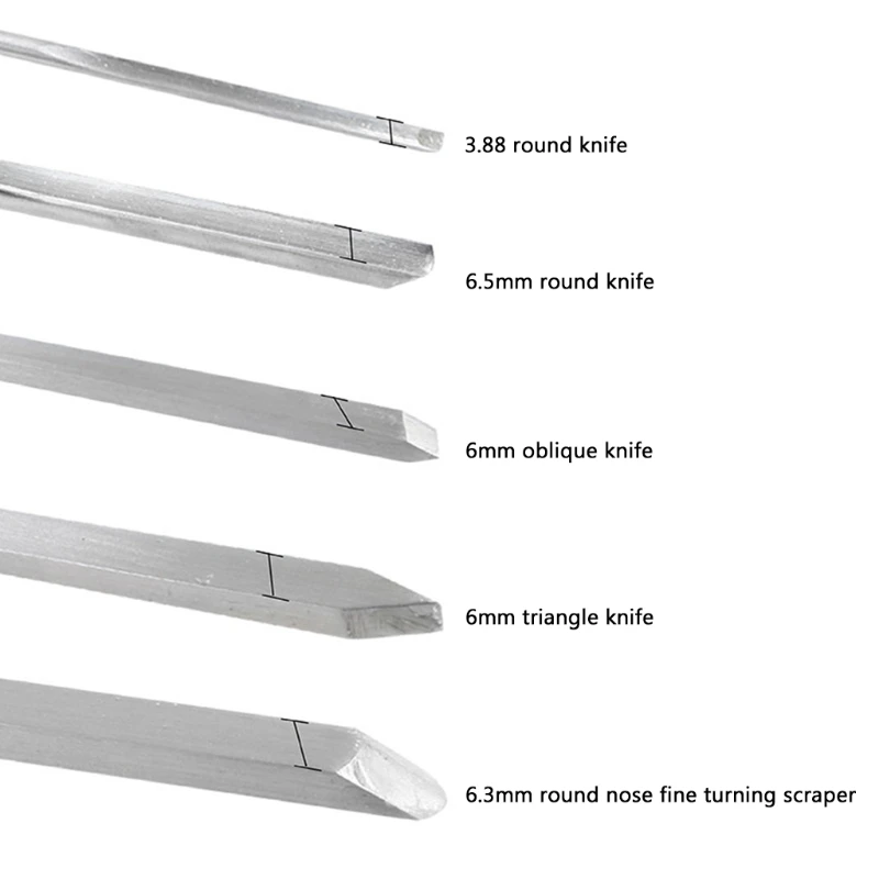 

5 Pcs Woodworking Lathe Chisel Wood Turning Tool Durable Metal with Wood Handle Hand Tool Set Cutting and Sharpening DIY