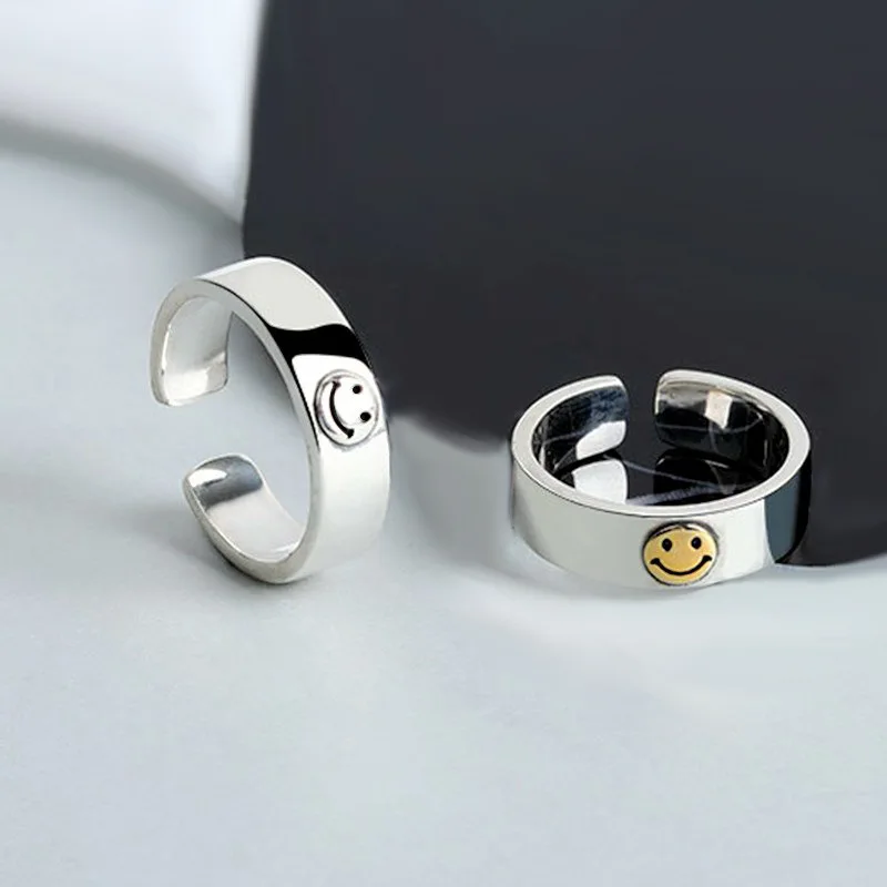 Кольцо в стиле панк с улыбающимся лицом кольцо-бабочка открывающееся ретро
