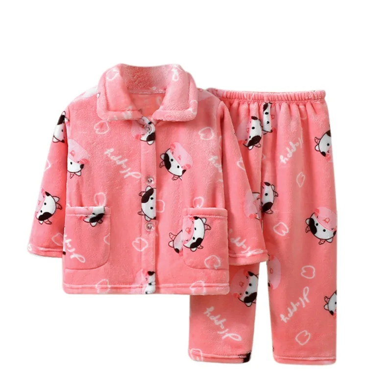 

Children's Flannel Pajamas Set Home Wear Thicken Pajamas Set