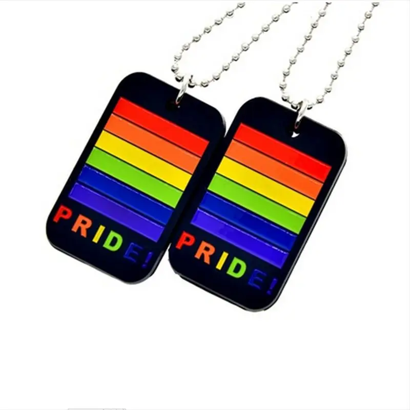Силиконовый жетон в виде собаки Радужный Флаг Очаровательное ожерелье ЛГБТ