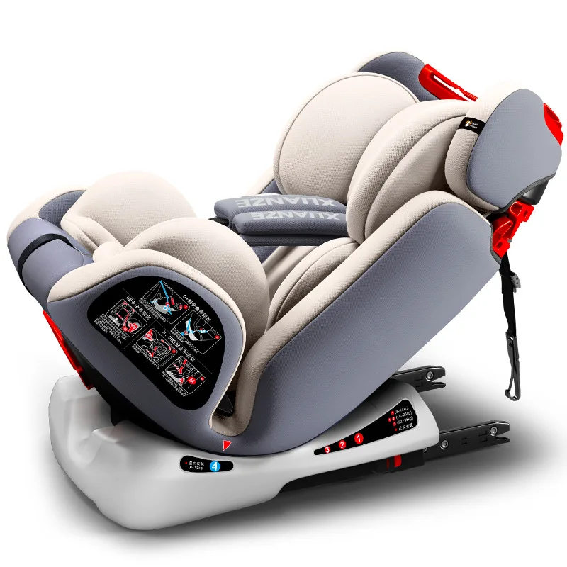 ISOFIX Child Car Safety Seat Reclining Car Portable Seat 0-12 Years Old can Adjustable Two-way Installation Booster Seat