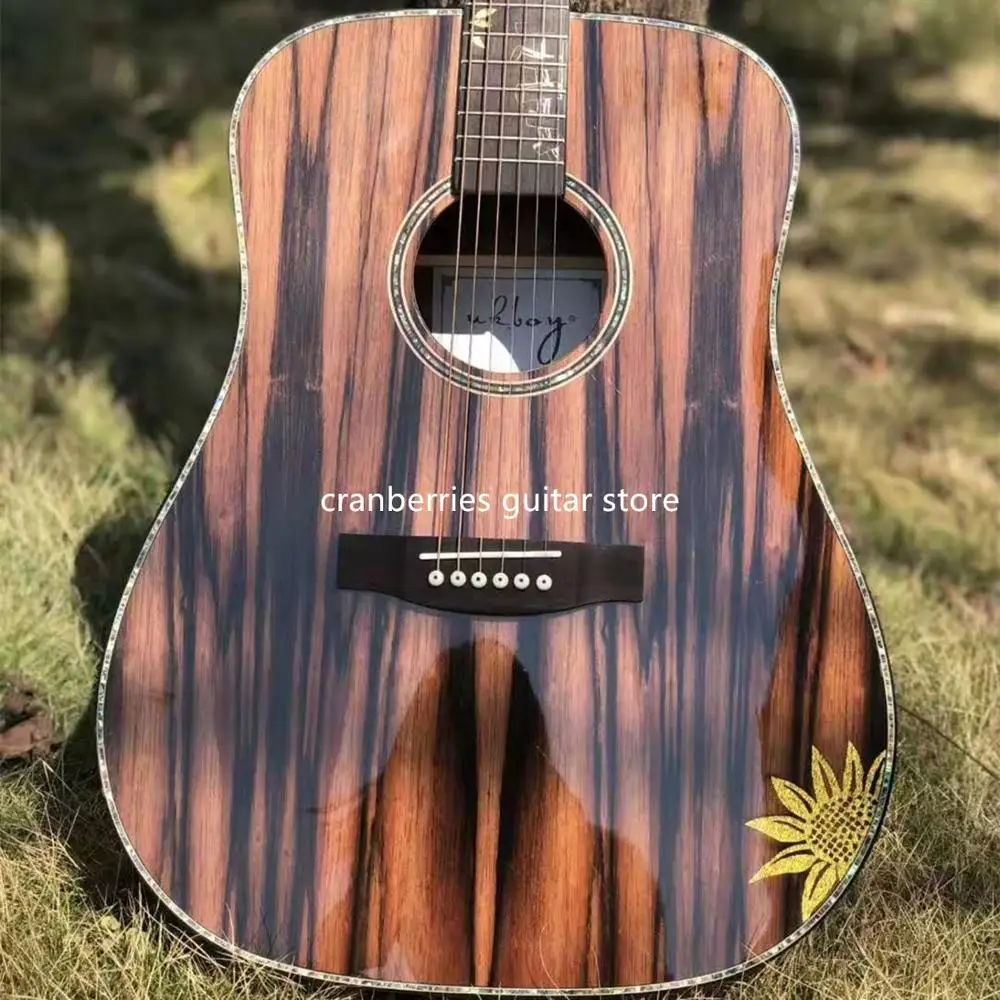 

2020 NEW 41" all Cocobolo wood Acoustic Guitar,D MODEL,summer sunflower, 6 strings ACOUSTIC electric Guitar,Free shipping