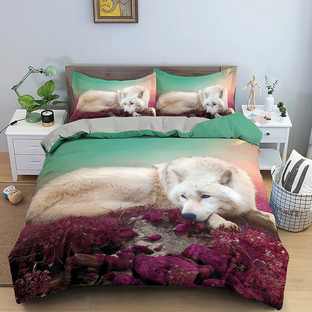 

Moon Wolf Bedding Sets Duvet Cover Bed Linen Nordic Bed Cover Bedclothes Twin/Queen/King Size Bed Room For Kids Home Textiles