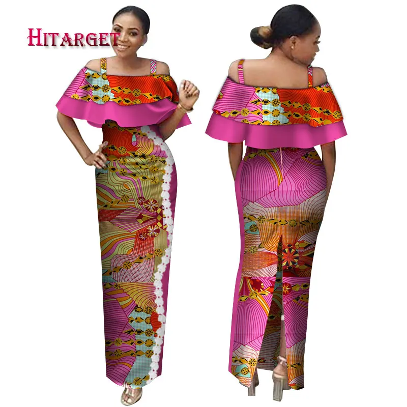 Модные африканские платья для женщин базин богатые сексуальные с вырезом
