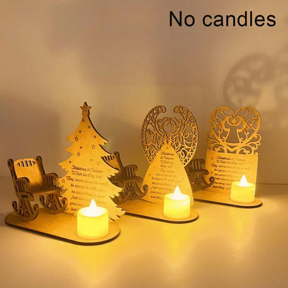 Christmas Angel Wood Candlestick Merry Decoration For Home Rotating Ornament 2021 Xmas Navidad Gifts W2o0 | Дом и сад