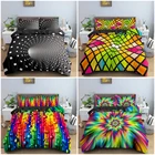 Набор постельного белья с абстрактным 3D рисунком, пододеяльник размера QueenKing, наволочка, домашний текстиль