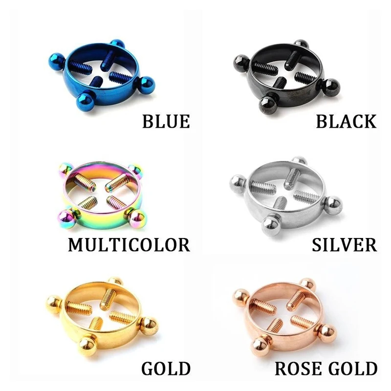Имитация кольца для сосков не пирсинг винт ногтей зажим из нержавеющей стали