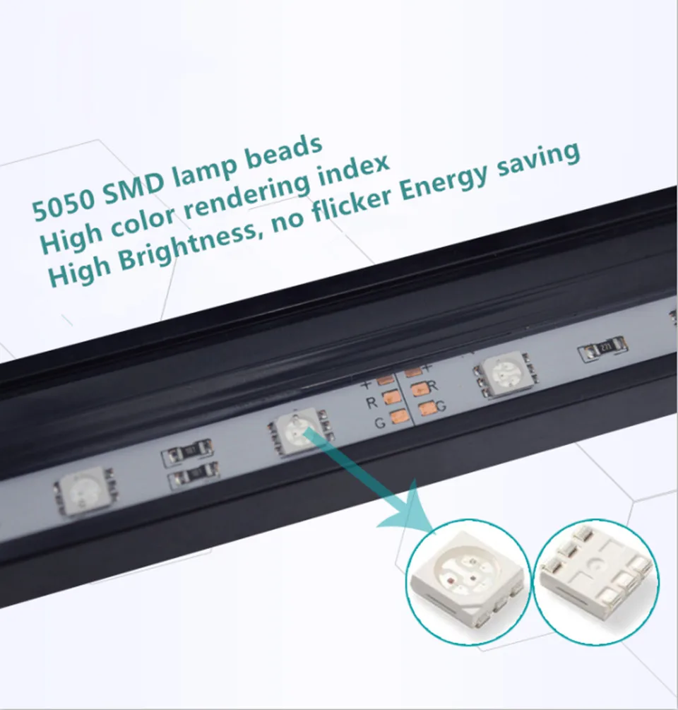 Пузырьковая лампа 68 см цветная RGB SMD аквариумная с воздушными пузырями