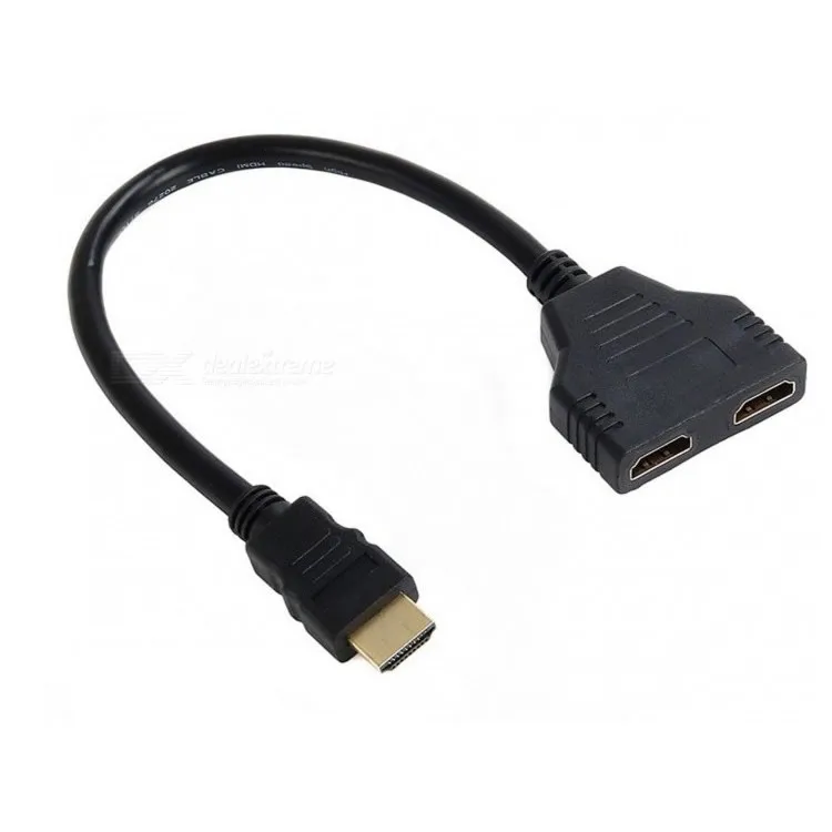 HDMI-сплиттер с одним входом и двумя выходами HDMI-адаптер yi fen er HDMI 1 2 gao qing xian