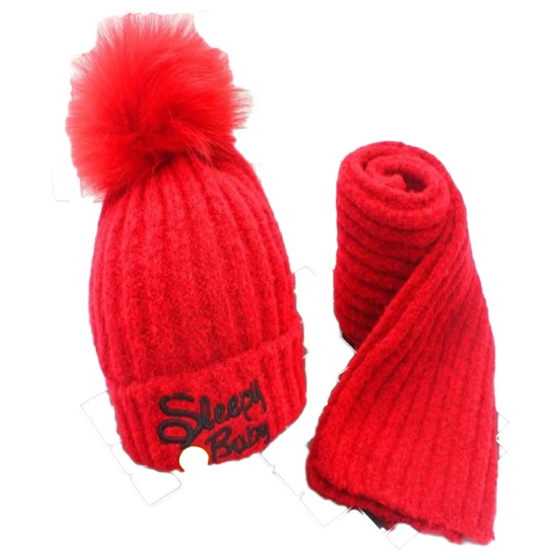 

Knitted sets, children's hat scarves, knitted caps, two piece sets, baby cap. kid children clothing cap an swiif
