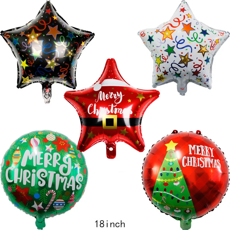 

10 PCS 18 inches Christmas Foil Balloons Merry Christmas Santa Reindeer Snowman Snowflake Christm party decoration