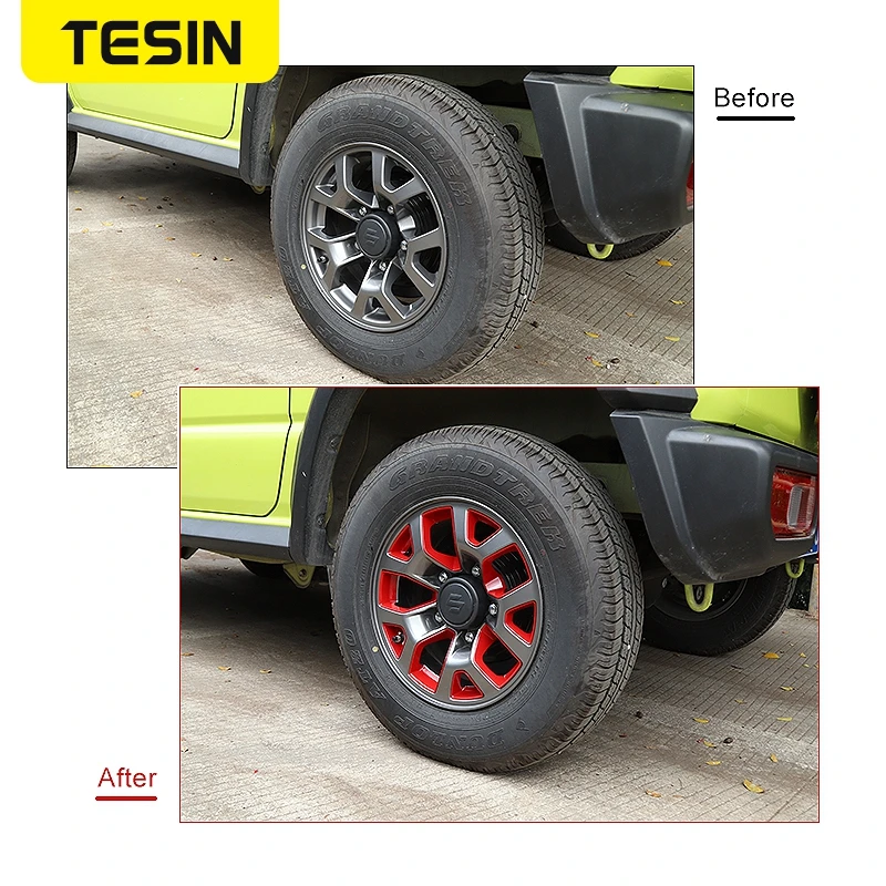 Декоративная наклейка на обод колеса TESIN ABS для Suzuki Jimny 2019 2020 2021 2022 | Автомобили и
