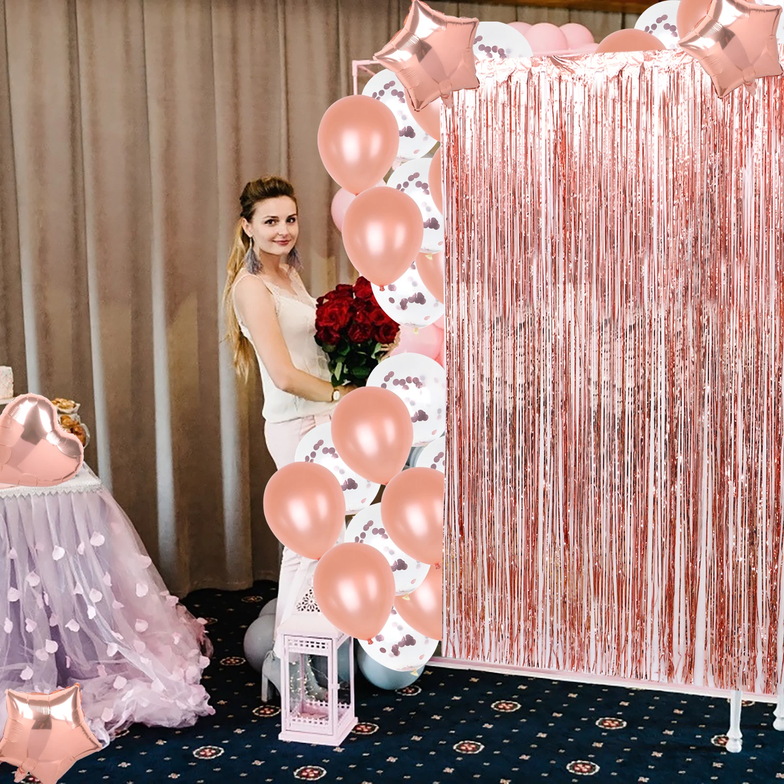 

56 Pcs Birthday Party Backdrop Decorations Bachelorette Party Decoration Adult Anniversary Photography Backdrop