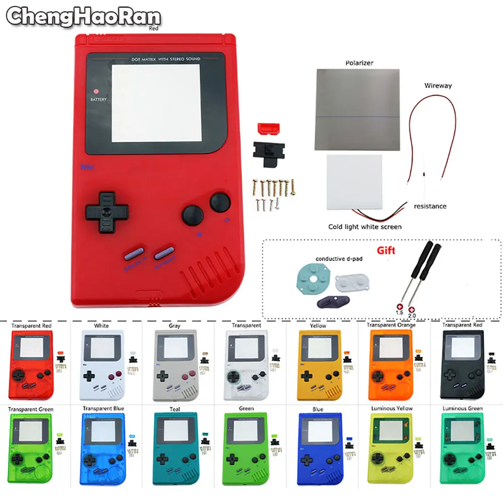 Полный Классический корпус ChengHaoRan чехол для Gameboy GB GBO DMG ЖК панель подсветки экрана