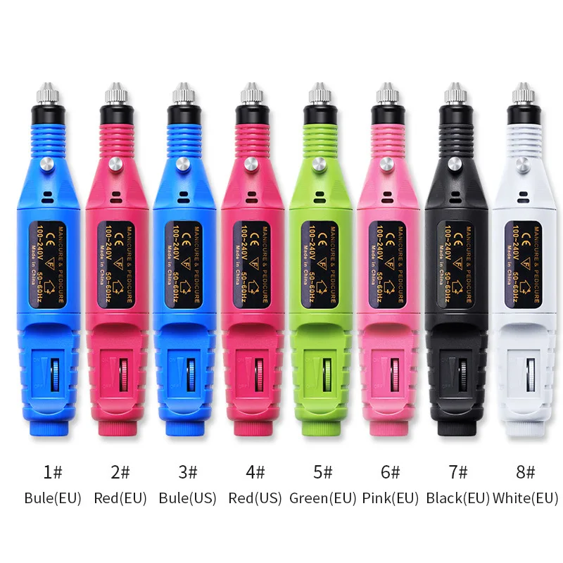 1 Набор Электрический Фрезер для ногтей сверлильный мини ручка Стиль маникюр с 6